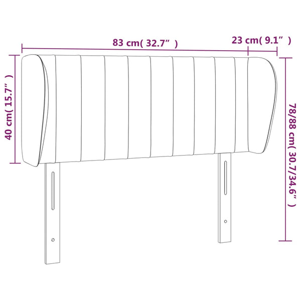 vidaXL Wingback Headboard Cream 83x23x78/88 cm Fabric