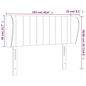 vidaXL Wingback Headboard Light Gray 103x23x78/88 cm Fabric