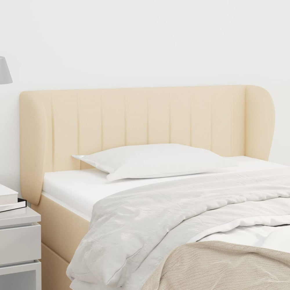 vidaXL Wingback Headboard Cream 103x23x78/88 cm Fabric