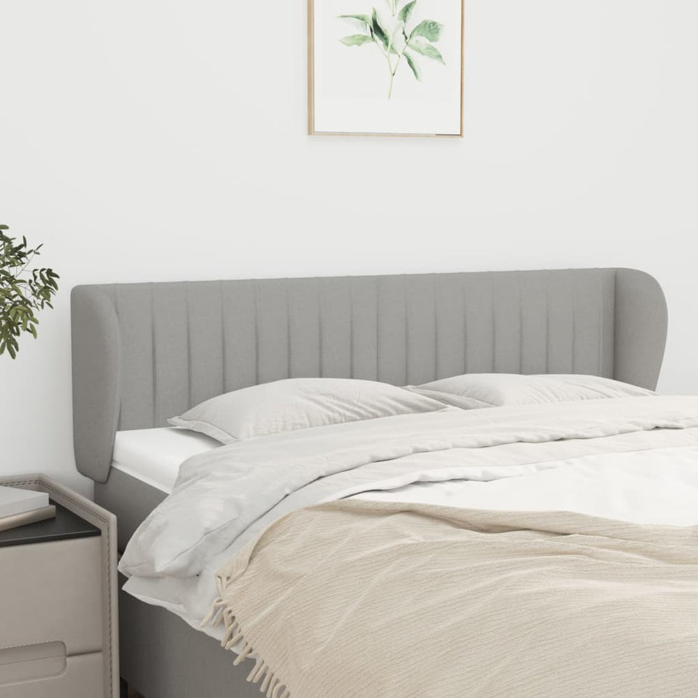 vidaXL Wingback Headboard Light Grey 147x23x78/88 cm Fabric