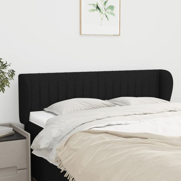 vidaXL Wingback Headboard Black 147x23x78/88 cm Fabric