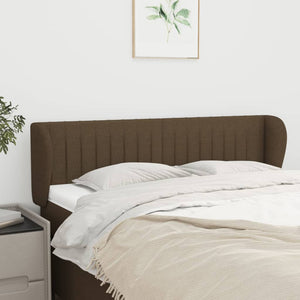vidaXL Wingback Headboard Dark Brown 147x23x78/88 cm Fabric