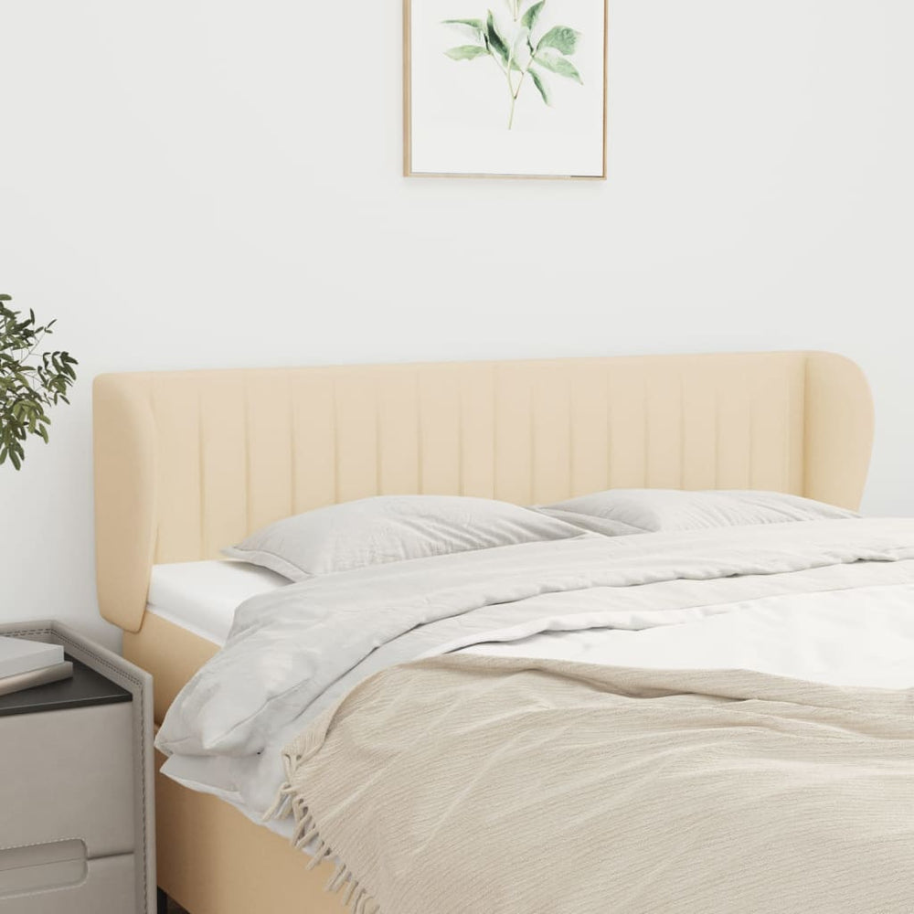 vidaXL Wingback Headboard Cream 147x23x78/88 cm Fabric