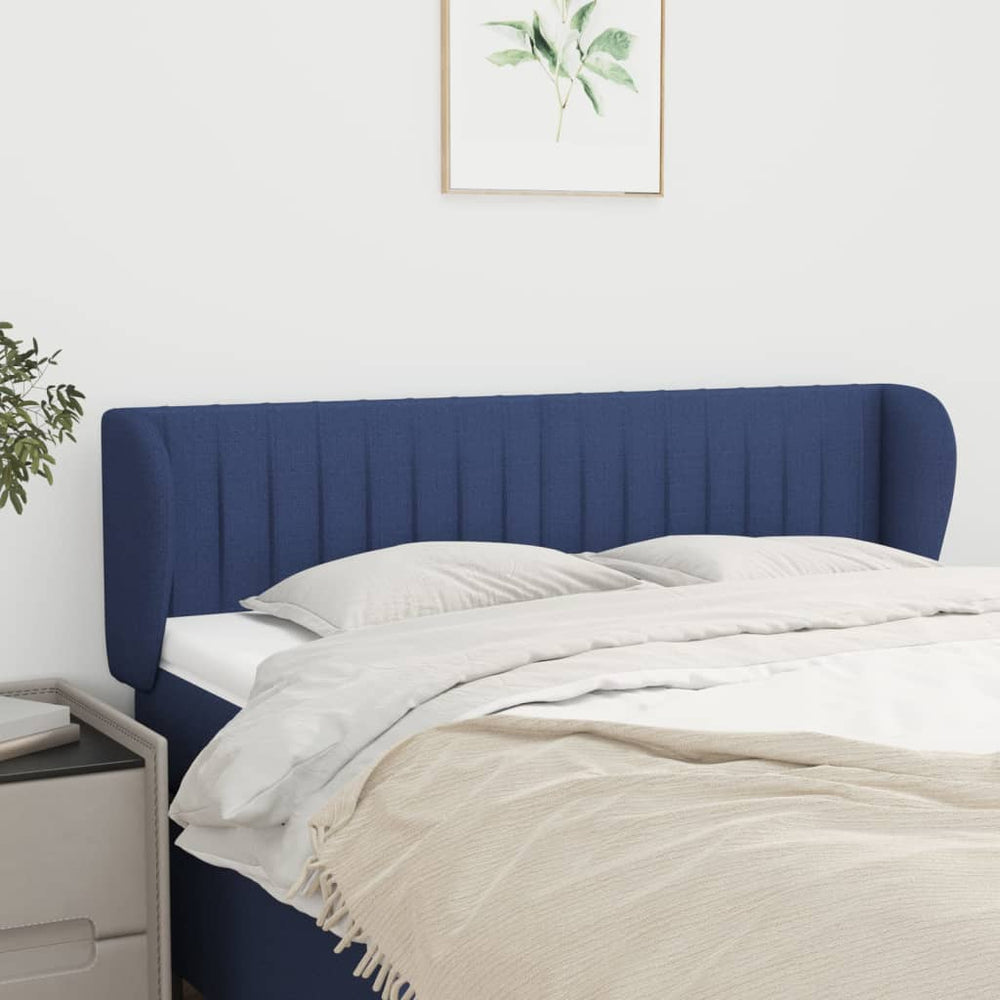 vidaXL Wingback Headboard Blue 147x23x78/88 cm Fabric
