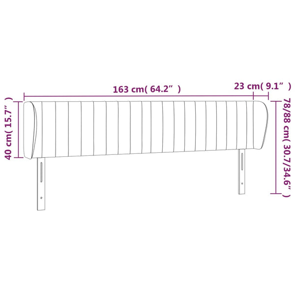 vidaXL Wingback Headboard Dark Grey 163x23x78/88 cm Fabric