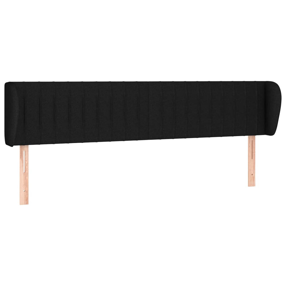 vidaXL Wingback Headboard Black 163x23x78/88 cm Fabric