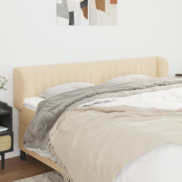 vidaXL Wingback Headboard Cream 163x23x78/88 cm Fabric