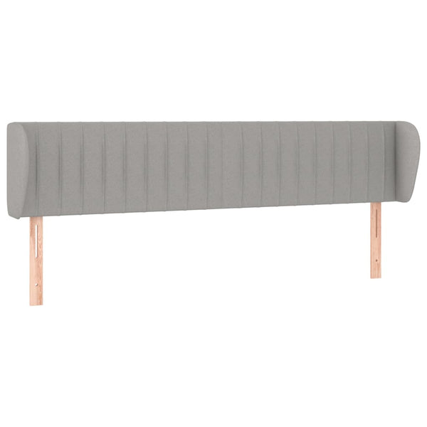 vidaXL Headboard with Wings Light Grey 183x23x78/88 cm Fabric
