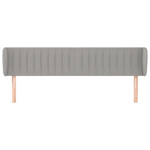 vidaXL Headboard with Wings Light Grey 183x23x78/88 cm Fabric