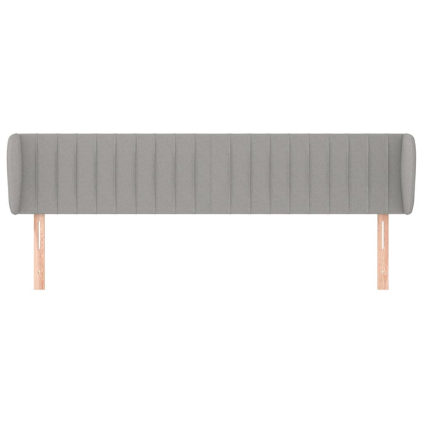 vidaXL Headboard with Wings Light Grey 183x23x78/88 cm Fabric