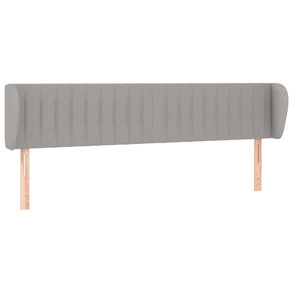 vidaXL Wingback Headboard Light Gray 203x23x78/88 cm Fabric