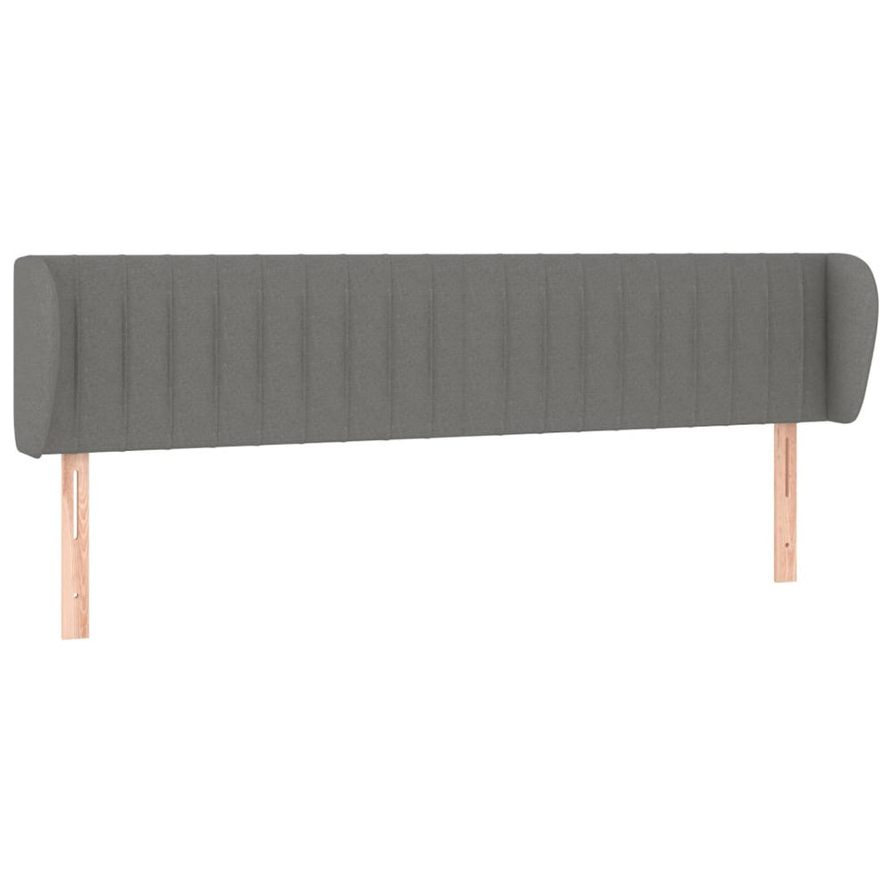 vidaXL Wingback Headboard Dark Grey 203x23x78/88 cm Fabric