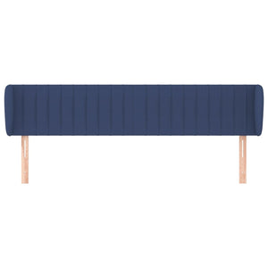 Kopfteil mit Ohren Blau 203x23x78/88 cm Stoff
