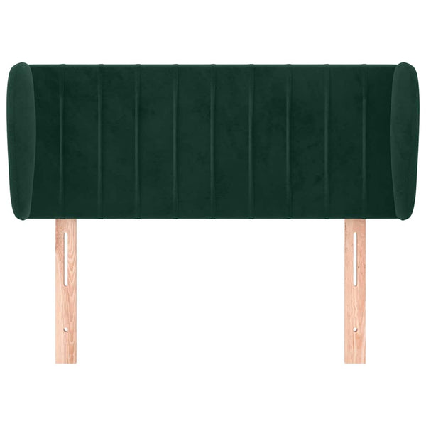 Kopfteil mit Ohren Dunkelgrün 83x23x78/88 cm Samt