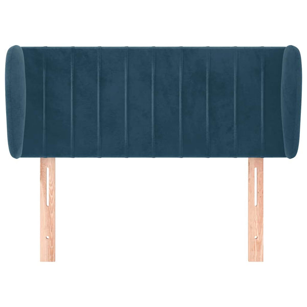 Kopfteil mit Ohren Dunkelblau 83x23x78/88 cm Samt