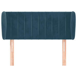 Kopfteil mit Ohren Dunkelblau 93x23x78/88 cm Samt