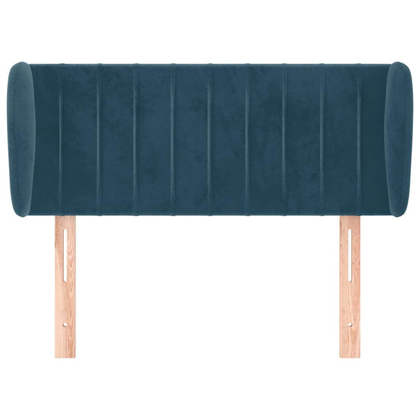 Kopfteil mit Ohren Dunkelblau 93x23x78/88 cm Samt