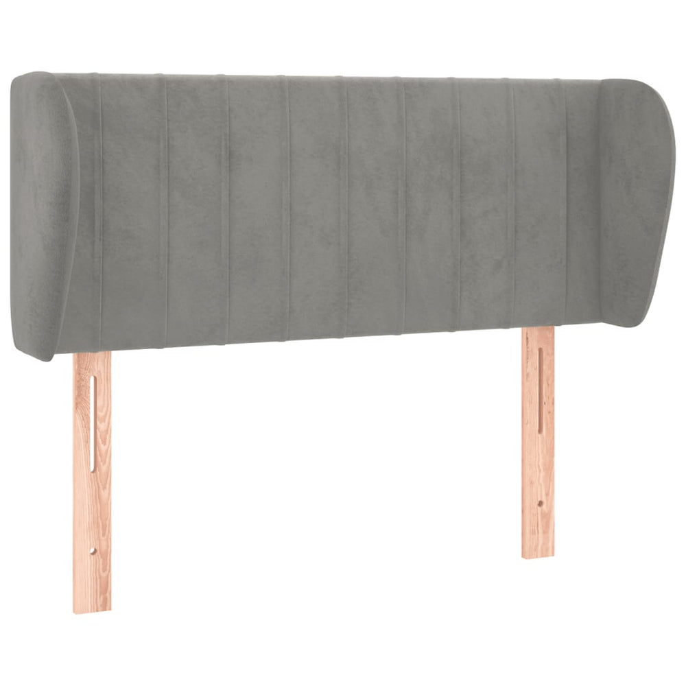 vidaXL Wingback Headboard Light Grey 103x23x78/88 cm Velvet