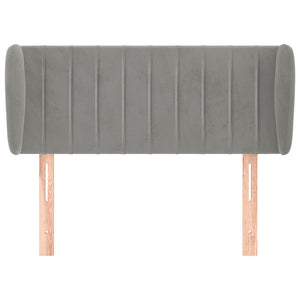 vidaXL Wingback Headboard Light Grey 103x23x78/88 cm Velvet