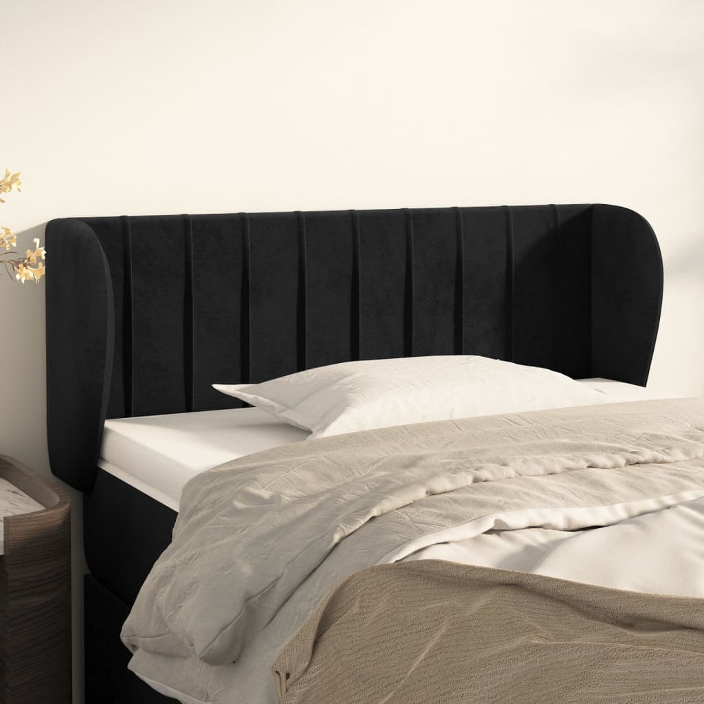 vidaXL Wingback Headboard Black 103x23x78/88 cm Velvet