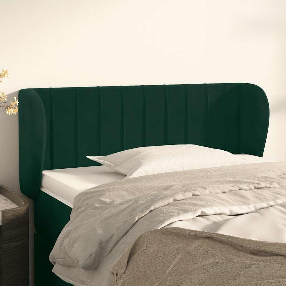 vidaXL Headboard with Wings Dark Green 103x23x78/88 cm Velvet