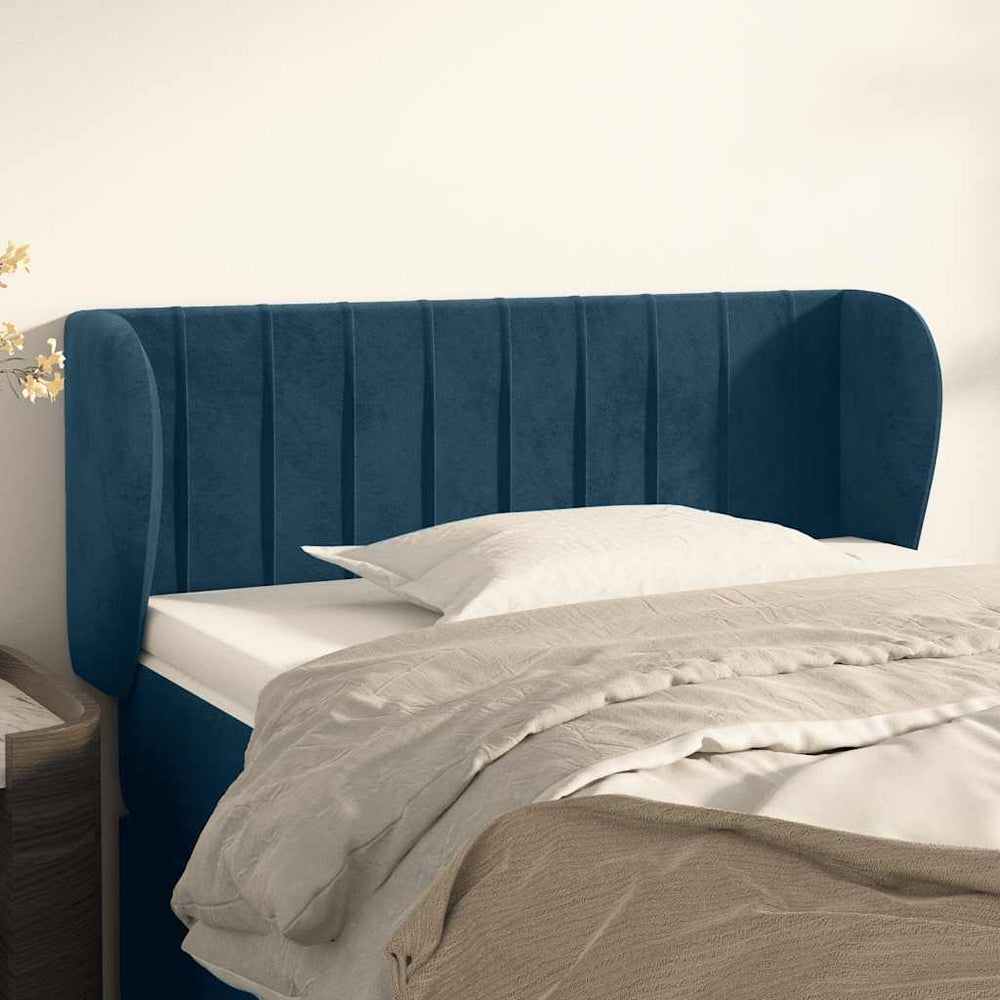 vidaXL Wingback Headboard Dark Blue 103x23x78/88 cm Velvet