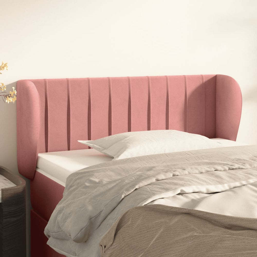 vidaXL Wingback Headboard Pink 103x23x78/88 cm Velvet