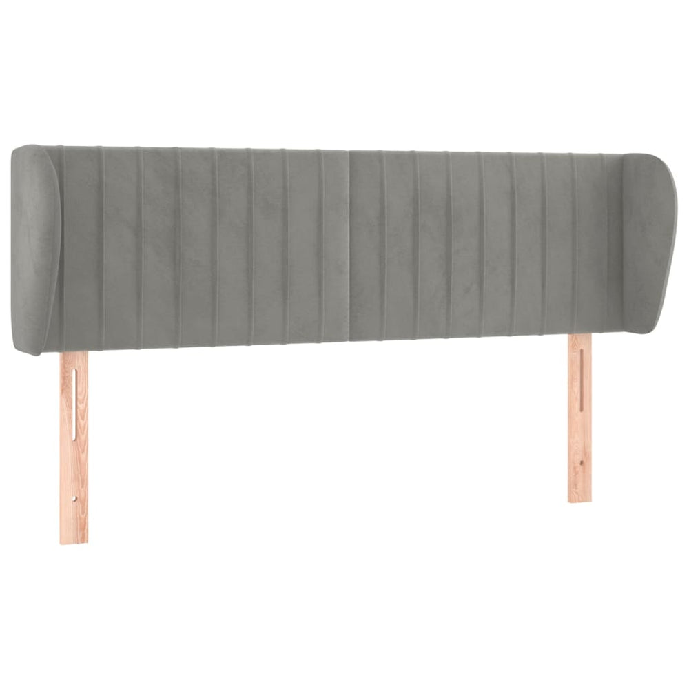 vidaXL Wingback Headboard Light Gray 147x23x78/88 cm Velvet