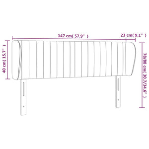 vidaXL Wingback Headboard Light Gray 147x23x78/88 cm Velvet