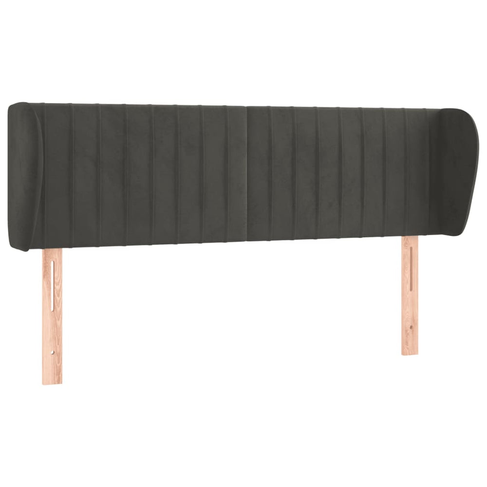 vidaXL Wingback Headboard Dark Grey 147x23x78/88 cm Velvet