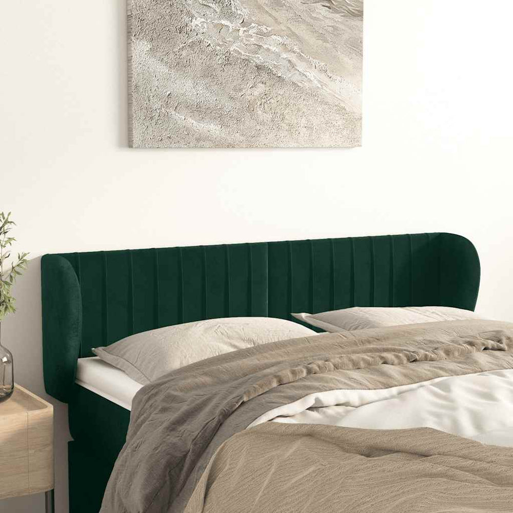 vidaXL Wingback Headboard Dark Green 147x23x78/88 cm Velvet