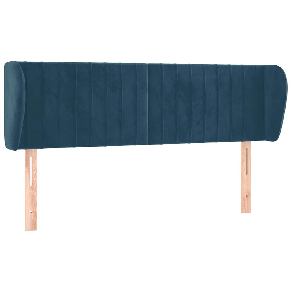 vidaXL Wingback Headboard Dark Blue 147x23x78/88 cm Velvet