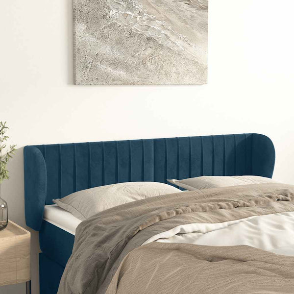 vidaXL Wingback Headboard Dark Blue 147x23x78/88 cm Velvet