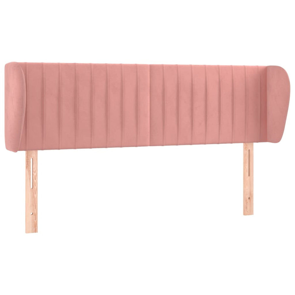 vidaXL Wingback Headboard Pink 147x23x78/88 cm Velvet