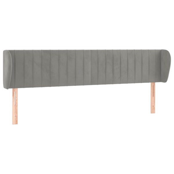 vidaXL Wingback Headboard Light Gray 163x23x78/88 cm Velvet