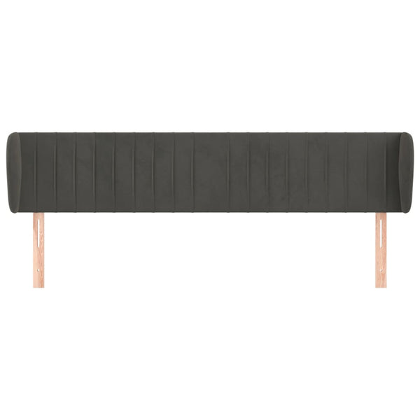 vidaXL Wingback Headboard Dark Grey 163x23x78/88 cm Velvet