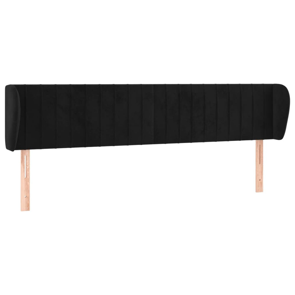 vidaXL Wingback Headboard Black 163x23x78/88 cm Velvet