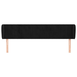 vidaXL Wingback Headboard Black 163x23x78/88 cm Velvet