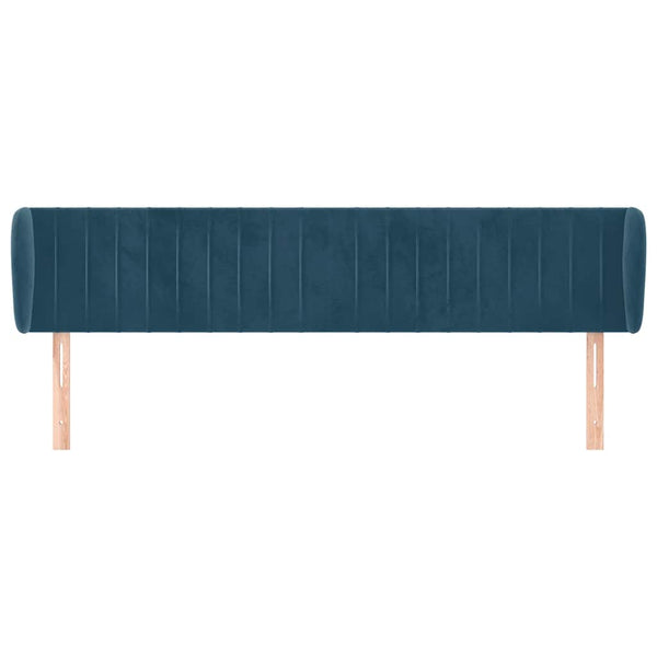 vidaXL Wingback Headboard Dark Blue 163x23x78/88 cm Velvet