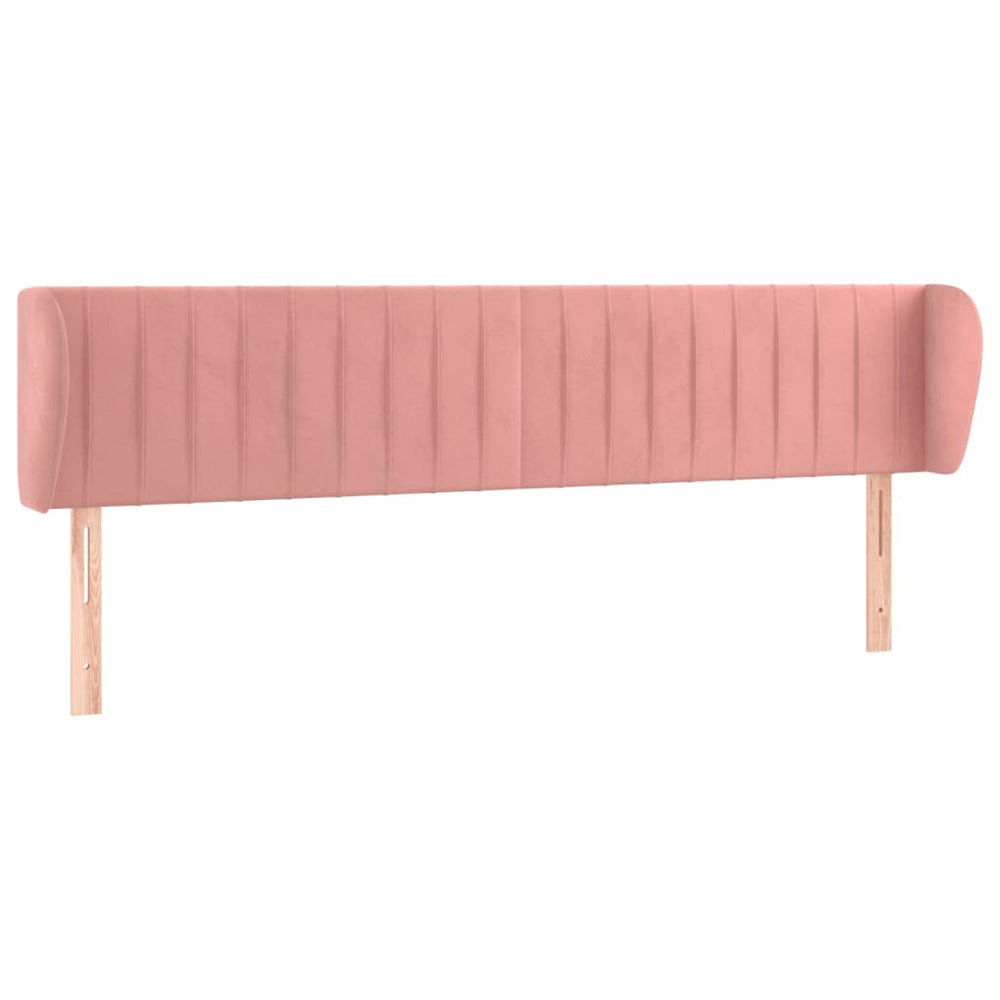 vidaXL Wingback Headboard Pink 163x23x78/88 cm Velvet
