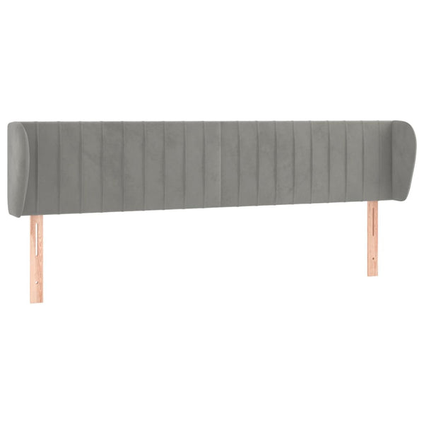 vidaXL Wingback Headboard Light Gray 183x23x78/88 cm Velvet