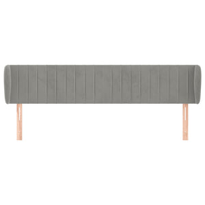 vidaXL Wingback Headboard Light Gray 183x23x78/88 cm Velvet