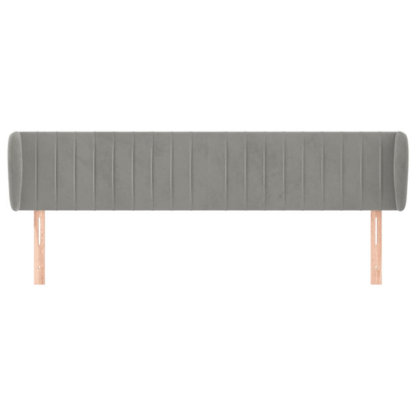 vidaXL Wingback Headboard Light Gray 183x23x78/88 cm Velvet