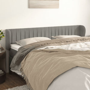 vidaXL Wingback Headboard Light Gray 183x23x78/88 cm Velvet