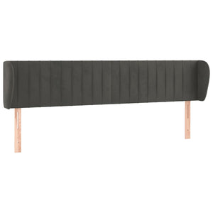 vidaXL Wingback Headboard Dark Grey 183x23x78/88 cm Velvet