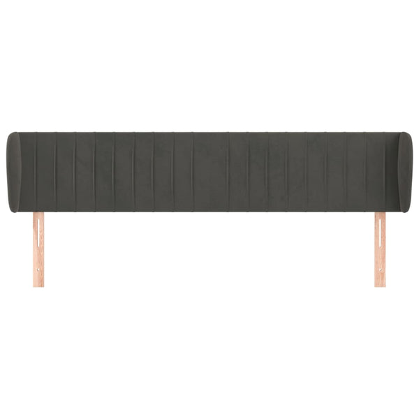 vidaXL Wingback Headboard Dark Grey 183x23x78/88 cm Velvet