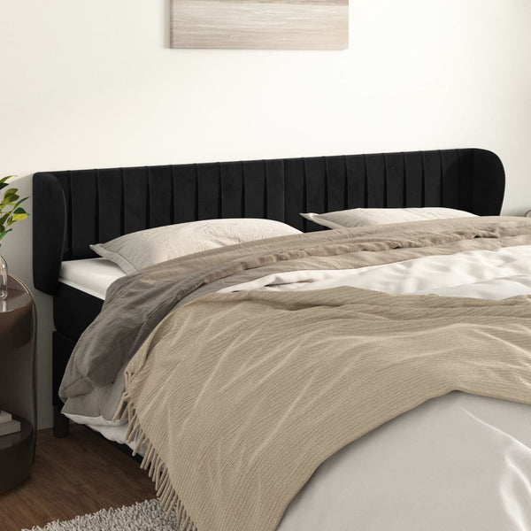 vidaXL Wingback Headboard Black 183x23x78/88 cm Velvet