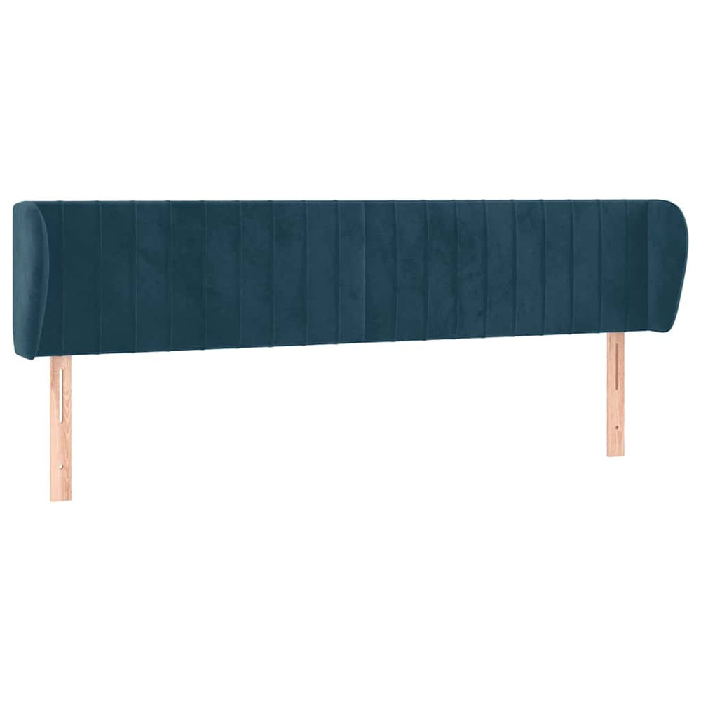 vidaXL Wingback Headboard Dark Blue 183x23x78/88 cm Velvet