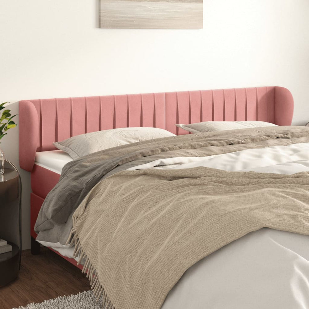 vidaXL Wingback Headboard Pink 183x23x78/88 cm Velvet