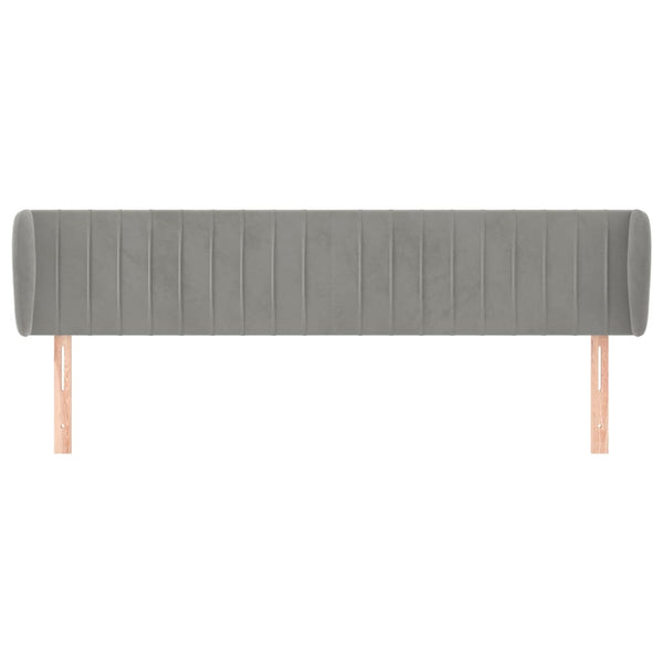 vidaXL Wingback Headboard Light Gray 203x23x78/88 cm Velvet